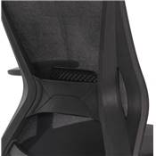 Fauteuil de bureau design à roulettes dossier haut 'OFFICE' tissu et tissu maillé noir pieds noir