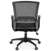 Fauteuil de bureau design à roulettes dossier haut 'PACHA' en tissu et tissu maillé noir pieds noir