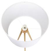 Lampadaire trépied scandinave 'Stätiv' abat-jour en tissu blanc 3 pieds en bois naturel
