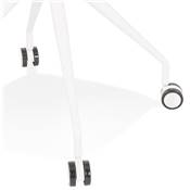 Petite chaise de bureau design à roulettes dossier bas 'SIMPLE' blanche avec pieds en métal blanc
