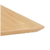 Petite table industriel carrée 'FERRO' en bois naturel pied central en métal blanc – 68 x 68 cm