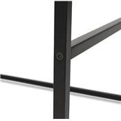 Table de bar haute style industriel carré 'BISTRO' bois noir 4 pieds métal noir idéal proffesionnels