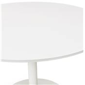 Petite table / table salle de réunion ronde 'KAZA MINI' bois pied central métal blanche – Ø 90 cm