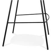 Tabouret de bar design à accoudoirs moderne 'CARINO' en velours gris avec 4 pieds en métal noir
