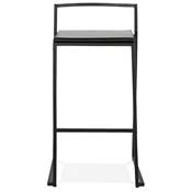 Tabouret de snack mi-hauteur empilable design carré 'BLACK IRON MINI' pieds métal noir dossier bas