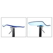 Tabouret de bar réglable design 'Aero' pivotant en plexiglass bleu pied central en métal chromé