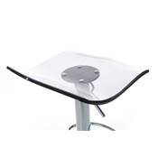 Tabouret de bar réglable design 'Aero' pivotant en plexiglass gris foncé pied central en métal chromé