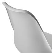 Tabouret de snack mi-hauteur 'KESKI MINI' gris 4 pieds et repose pieds en métal blanc dossier haut
