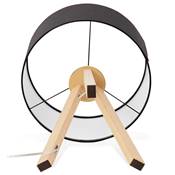 Lampe à poser scandinave trépied 'Stätiv' abat-jour noir 3 pieds en bois naturel