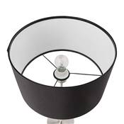 Lampe à poser design 'Okno' abat-jour cylindrique noir socle en métal brossé réglable