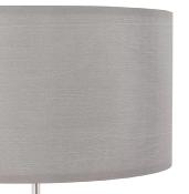 Lampe à poser design 'Okno' abat-jour cylindrique gris socle en métal brossé réglable