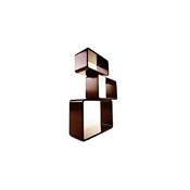 Etagères cubes design rectangulaires modulables en bois laqué marron - Set de 3