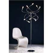 Lampadaire design 'Anémone' flexible branches articulées structure en métal chromé