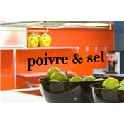Sticker mural cuisine 'Poivre & Sel' gris