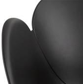 Chaise design à accoudoirs 'TUNED' noire avec 4 pieds en métal noir