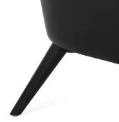 Fauteuil lounge design à accoudoirs 'BLACK COBBE' noir pieds en bois noir