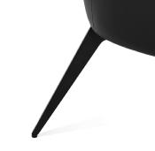 	Fauteuil lounge design à accoudoirs 'STEEL COBBE' noir pieds en métal noir