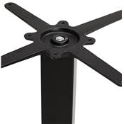 Table de bar haute design 'Tvillin Black' bois noir double pied central en fonte noir – 150 x 70 cm