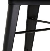 Table à diner / bureau rectangulaire style industriel 'ARLANE' plateau en bois massif pieds en métal noir - 150 x 80 cm