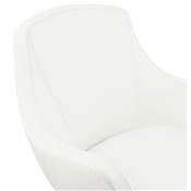 Fauteuil lounge design 'Kômfort' pivotant blanc pied central en aluminium brossé