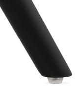 Chaise design scandinave à accoudoirs 'KOLOR' en tissu pied de poule blanc et noir 4 pieds en bois noir