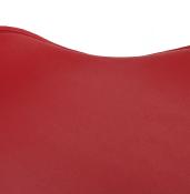 Tabouret de bar réglable design 'Torro' pivotant rouge pied central et repose pieds en métal chromé