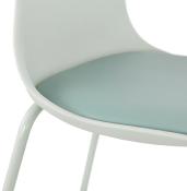 Tabouret de snack mi-hauteur moderne 'Tekno Mini' vert clair avec 4 pieds en métal vert et dossier haut
