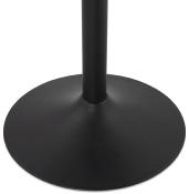 Table de bar haute design ronde 'Standup' mange debout en noyer avec pied central en métal noir