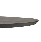 Table de bar haute design ronde 'Standup' mange debout en bois noir avec pied central en métal noir