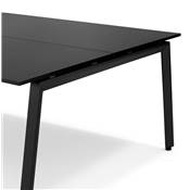 Double bureau bench / table de réunion 'INCONTRO DUE' noir en bois pieds métal noir - 280 x 140 cm