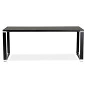 Grand bureau de direction moderne 'BUSINESS XL' bois noir pieds métal noir et chromé – 160 x 80 cm