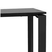 Bureau droit design 'MEET SMALL' plateau en bois noir avec pieds en métal noir - 160 x 80 cm