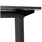 Bureau droit réglable en hauteur design 'MODULARE MINI' noir en bois pieds métal noir - 140 x 70 cm