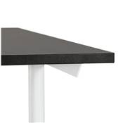 Bureau droit / table de travail design 'DISEGNO' noir en bois pieds en métal blanc - 160 x 80 cm