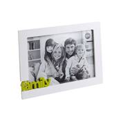 Cadre photos design pour photos de famille 'Family' blanc et vert – 13 x 18 cm