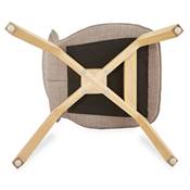 Chaise scandinave 'Kvad' en tissu gris avec 4 pieds en bois massif