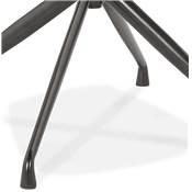 Chaise design à accoudoirs 'TICKY' en tissu noir avec 4 pied en métal noir