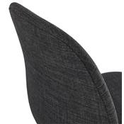 Chaise de bureau à roulettes design 'BLACK RULES' en tissu gris foncé avec pied en métal noir