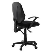 Chaise de bureau design à roulettes dossier bas 'DENKA' noire en tissu maillé pieds en métal chromé