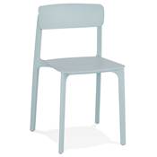 Chaise intérieur / extérieur empilable 'COCKTAIL' avec assise et pieds en résine bleu pastel