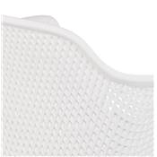 Chaise intérieur/extérieur design à accoudoirs 'RAIN' en resine blanche avec 4 pieds en métal blanc