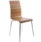 Chaise design 'La' en bois zbr avec 4 pieds chrom