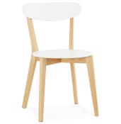 Chaise scandinave 'Gävle' blanche avec 4 pieds en bois massif