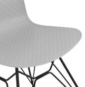 Chaise design 'Sländak Black' grise avec 4 pieds en métal noir