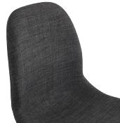 Chaise design 'Teknik Silver' en tissu gris foncé pieds tréteaux en métal chromé