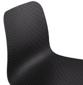 Chaise scandinave design 'Parkwood' noire avec 4 pieds en bois naturel
