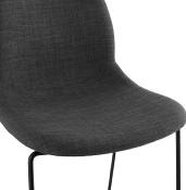 Chaise design empilable 'Teknik Black' en tissu gris foncé pieds tréteaux en métal noir