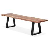 Banc style industriel 'NATTE BENCH' en bois massif avec pieds en métal noir
