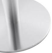 Table basse design ronde 'ELEA MINI' plateau en noyer et pied en acier brossé - Ø 90 cm
