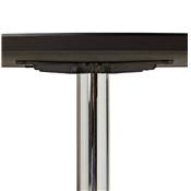 Table à diner / de réunion design ronde 'Mandlar' plateau bois noir pied central chromé – Ø 120 cm